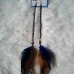Spiritual Aura Feather Earrings : Stone Bead -..
