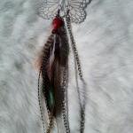 Spiritual Aura Feather Earrings : Glass/wood Bead..